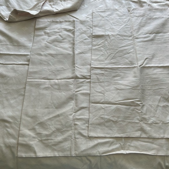 Yves Delorme Paris Pink Queen Size Duvet Cover Diamond Pattern 2 Standard Cases - Picture 7 of 16